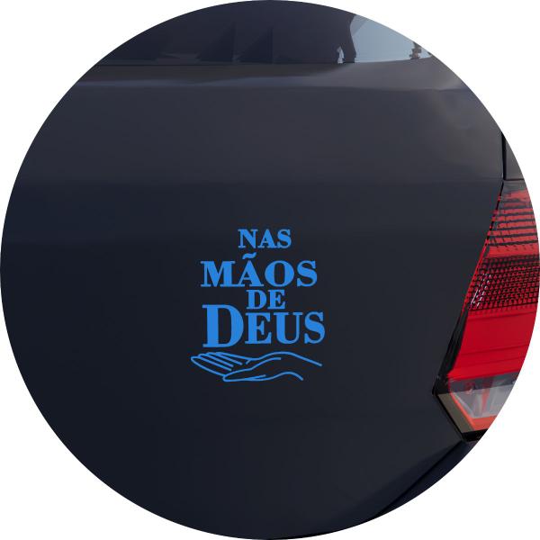 Imagem de Adesivo de Carro Nas Mãos De Deus - Cor Azul Claro