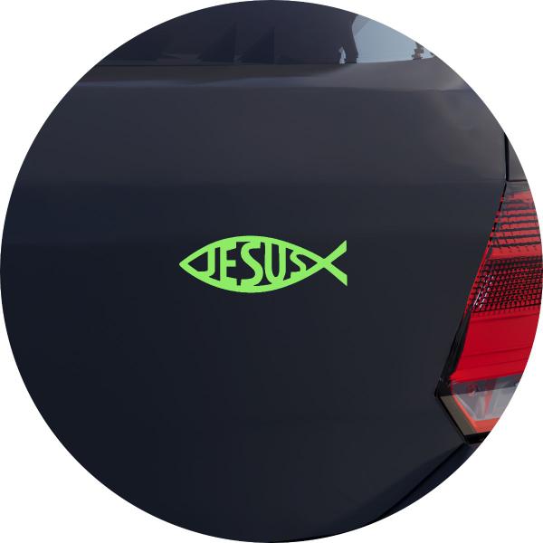 Imagem de Adesivo de Carro Peixe Jesus Evangélico