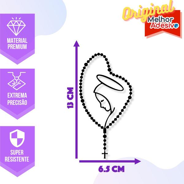 Imagem de Adesivo de Carro Rosário Terço Virgem Maria - Cor Verde Claro