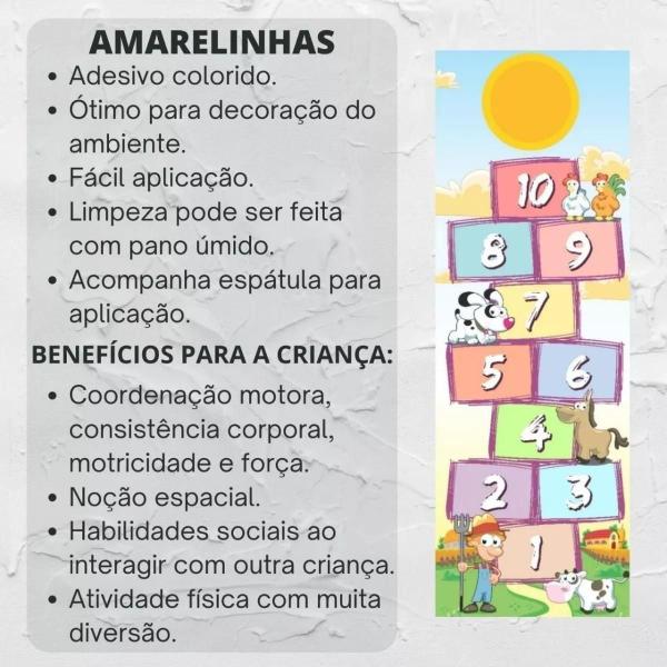 Imagem de Adesivo De Chao Amarelinha Infantil Dinossauros 3X1M