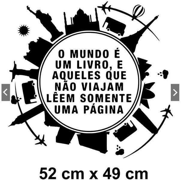 Imagem de Adesivo De Decoração Parede Cidades Mundo Frase Viagem