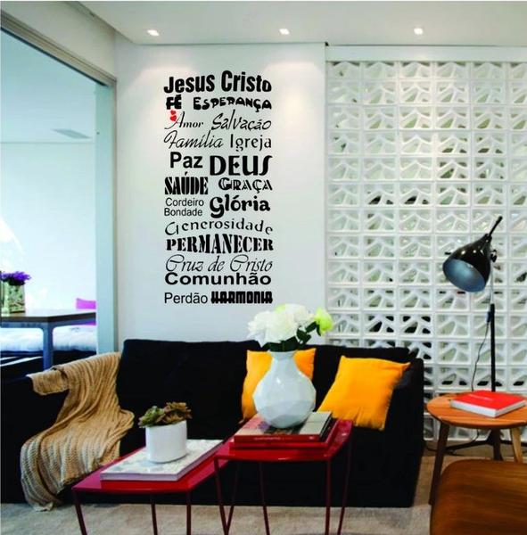 Imagem de Adesivo De Decoração Parede Sala Quarto Frase Jesus Cristo