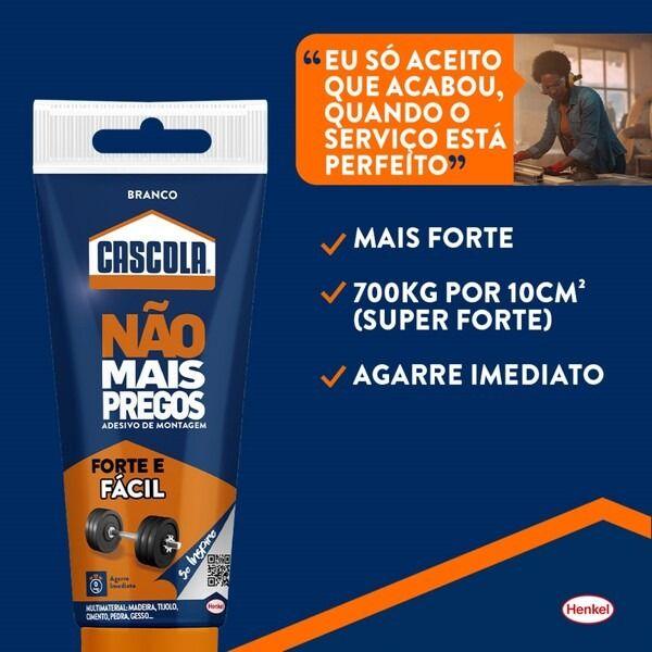 Imagem de Adesivo de Montagem Base D'Água Multiuso Não Mais Pregos Branco 85g Cascola