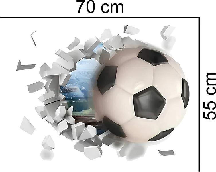 Imagem de Adesivo De Parede Buraco Falso Bola De Futebol