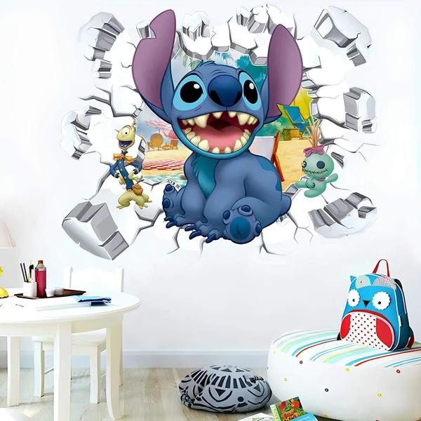 Imagem de Adesivo De Parede Buraco Falso Stitch