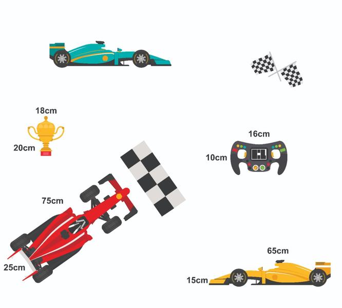 Imagem de Adesivo de Parede Carros de Corrida - Fórmula 1
