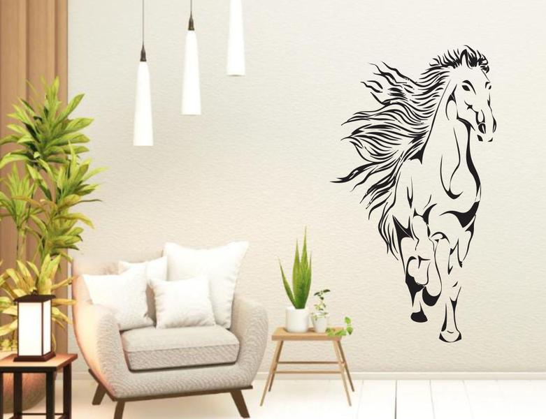 Imagem de adesivo de parede cavalo silhueta decoração cowboy