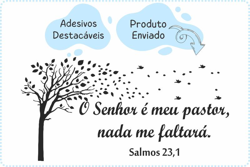 Imagem de adesivo de parede decoração religiosa salmos 23 biblía