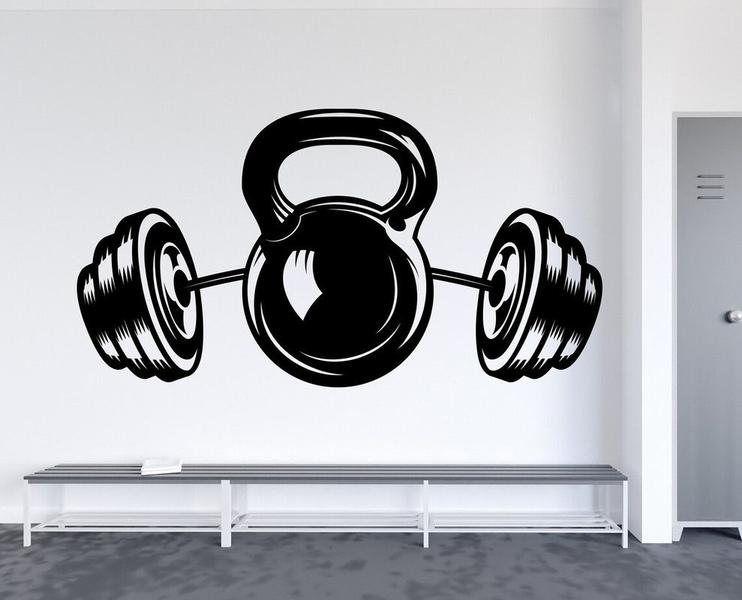 Adesivo de parede decorativo academia e musculação - Ambiente Dekorado Imagem de Adesivo de parede decorativo academia e musculação