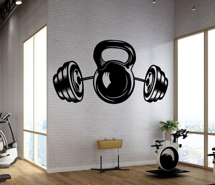 Adesivo de parede decorativo academia e musculação - Ambiente Dekorado Imagem de Adesivo de parede decorativo academia e musculação