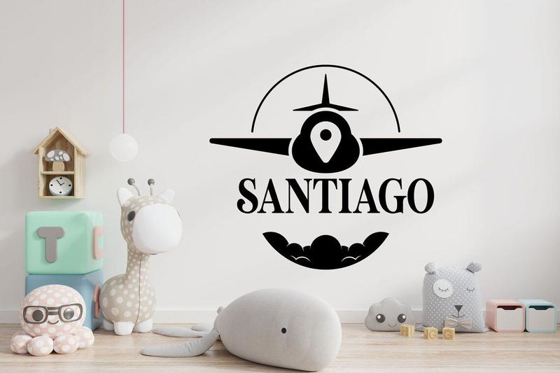 Imagem de Adesivo de parede decorativo avião infantil