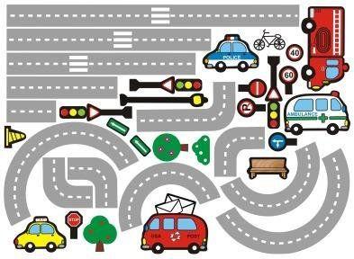 Imagem de Adesivo De Parede - Decorativo Cidade Pista de Carros