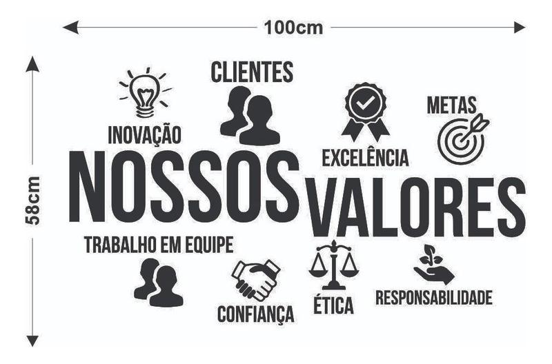 Imagem de Adesivo De Parede Decorativo Decal Frase Nossos Valores