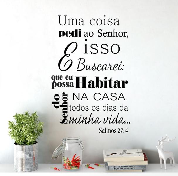 Imagem de Adesivo De Parede Decorativo Decal Frase Salmo 27:4