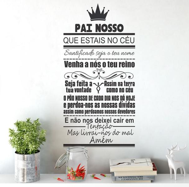 Imagem de Adesivo De Parede Decorativo Decal Pai Nosso Com Coroa