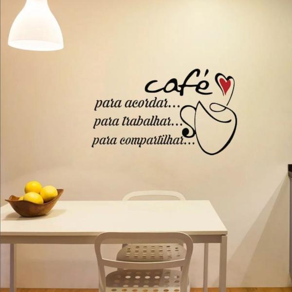 Imagem de Adesivo De Parede Decorativo Decal Sala Café Para...