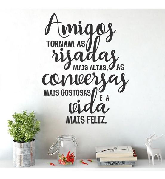 Imagem de Adesivo De Parede Decorativo Frase Amigos Tornam...