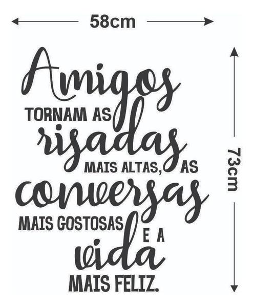 Imagem de Adesivo De Parede Decorativo Frase Amigos Tornam...