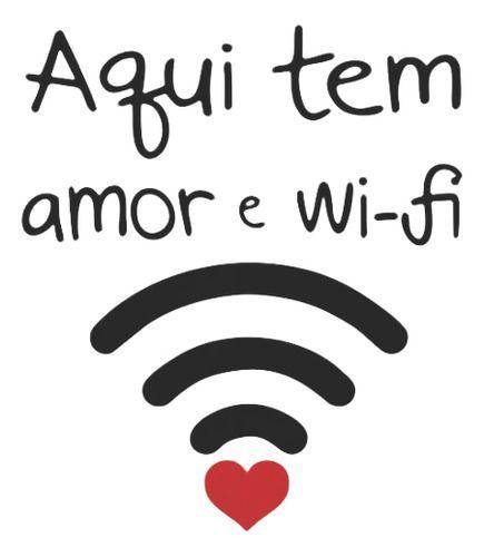 Imagem de Adesivo De Parede Decorativo Frase Aqui tem Amor e Wi-Fi