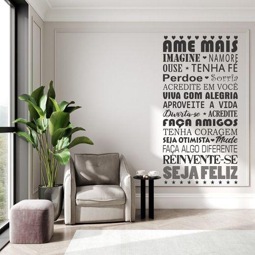 Imagem de Adesivo De Parede Decorativo Frase Motivacional Ame Mais, Imagine, Namore