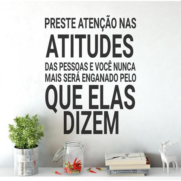 Imagem de Adesivo De Parede Decorativo Frase Motivacional Atitudes