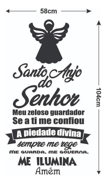 Imagem de Adesivo De Parede Decorativo Frase Santo Anjo Do Senhor