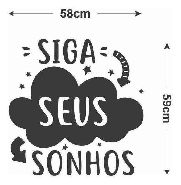 Imagem de Adesivo De Parede Decorativo Frase Siga Seus Sonhos