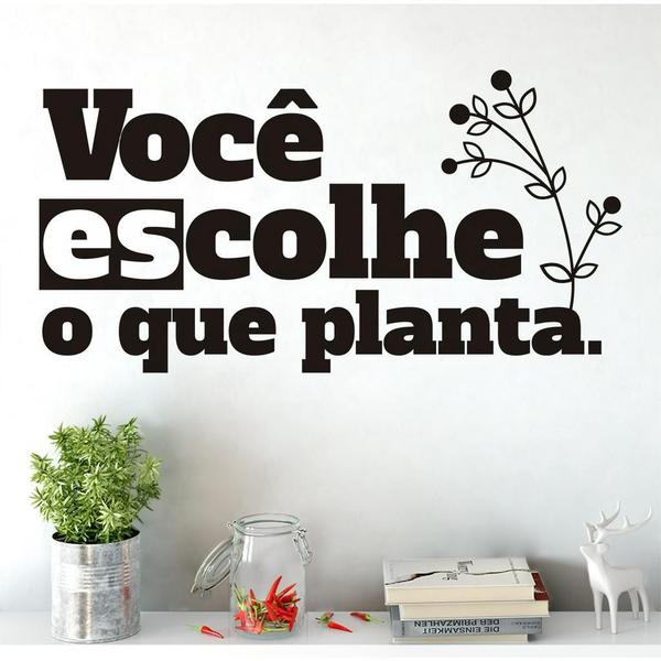 Imagem de Adesivo De Parede Decorativo Frase Você Escolhe o Que Planta