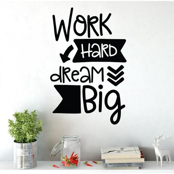 Imagem de Adesivo De Parede Decorativo Frase Work Hard Dream Big