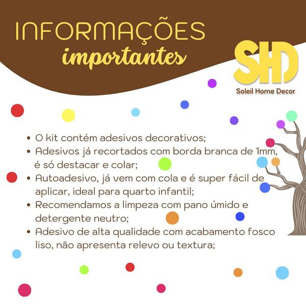 Imagem de Adesivo de Parede Decorativo Infantil Árvore e Bolinhas