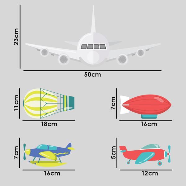 Imagem de Adesivo De Parede Decorativo Infantil Avião nas Nuvens