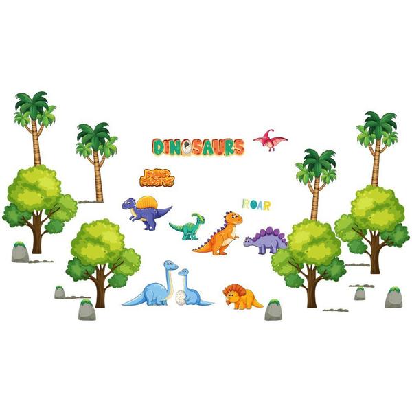 Imagem de Adesivo De Parede Decorativo Infantil Dinossauros