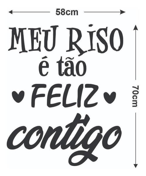 Imagem de Adesivo De Parede Decorativo Meu Riso É Tão Feliz Contigo