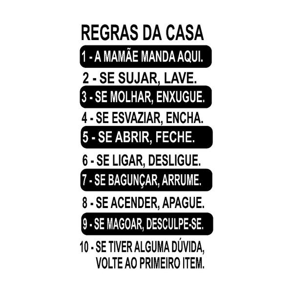 Imagem de Adesivo De Parede Decorativo motivacional Frase Regras da Casa