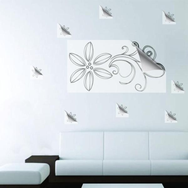 Imagem de Adesivo De Parede Decorativo Sala Flor Ornamental