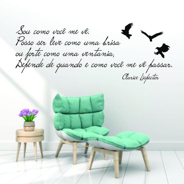 Adesivo De Parede Frase Clarice Lispector - Sou como você me vê Colakoala - Colakoala Adesivos Imagem de Adesivo De Parede Frase Clarice Lispector - Sou como você me vê Colakoala