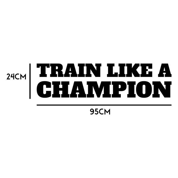 Imagem de Adesivo de Parede Frase Inglês Treine como um Campeão Train Like a Champion Motivação Academia