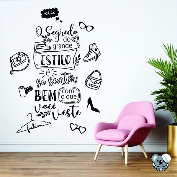 Imagem de Adesivo De Parede Frase O Segredo Do Grande Estilo 1,00X70Cm