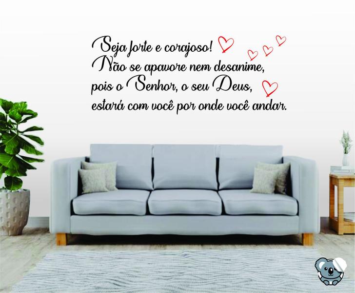 Imagem de Adesivo de Parede Frase Seja Forte e Corajoso Decoração