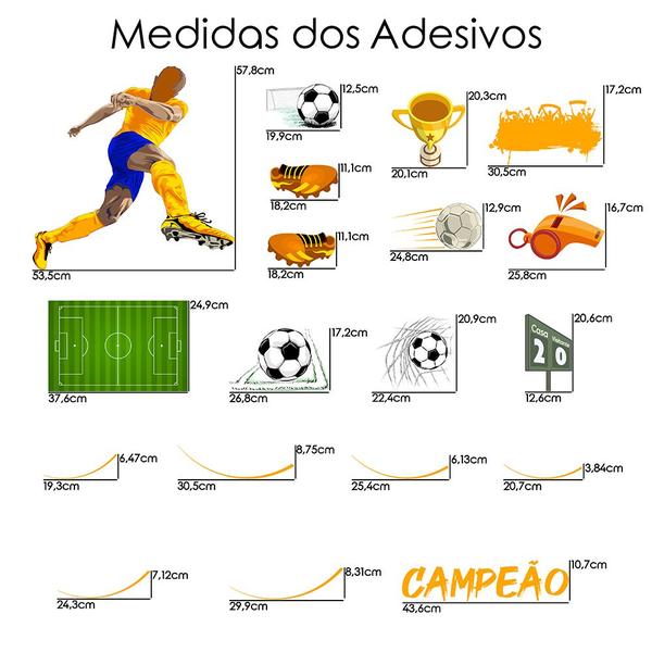 Imagem de Adesivo de Parede Futebol Decorativo para Quarto e Sala