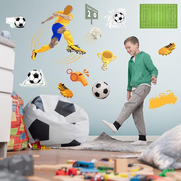 Imagem de Adesivo de Parede Futebol Decorativo para Quarto e Sala