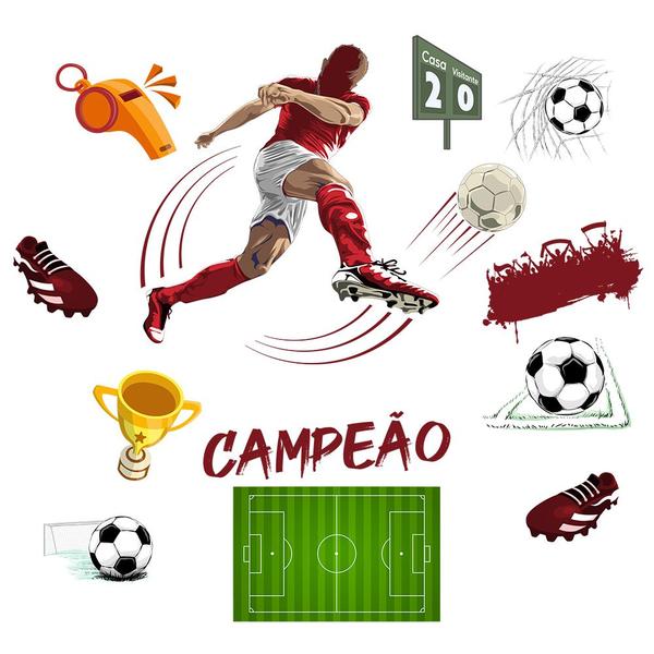 Imagem de Adesivo de Parede Futebol Decorativo para Quarto e Sala