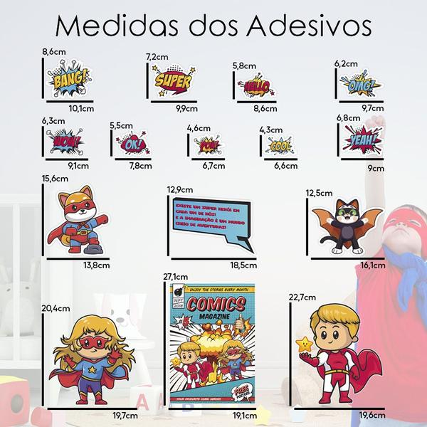 Imagem de Adesivo De Parede Infantil Super Herói Menino Menina Kids