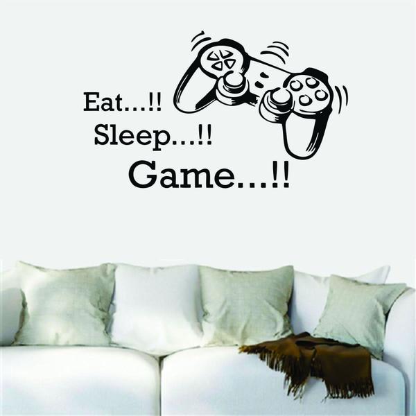 Imagem de Adesivo De Parede Jogos - Eat Sleep Game