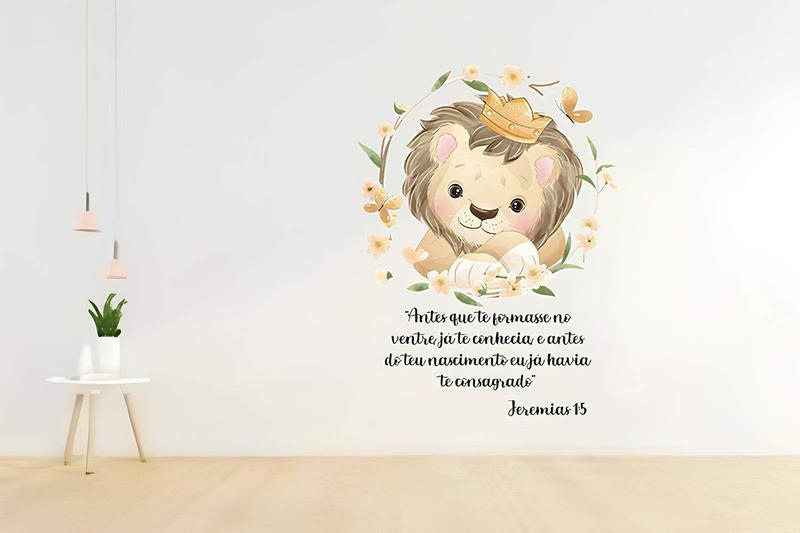 Imagem de Adesivo de Parede Leãozinho - Jeremias 1:5