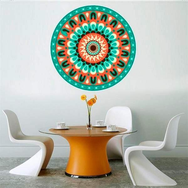 Imagem de Adesivo De Parede Mandala Colorida 22-G 80X80Cm