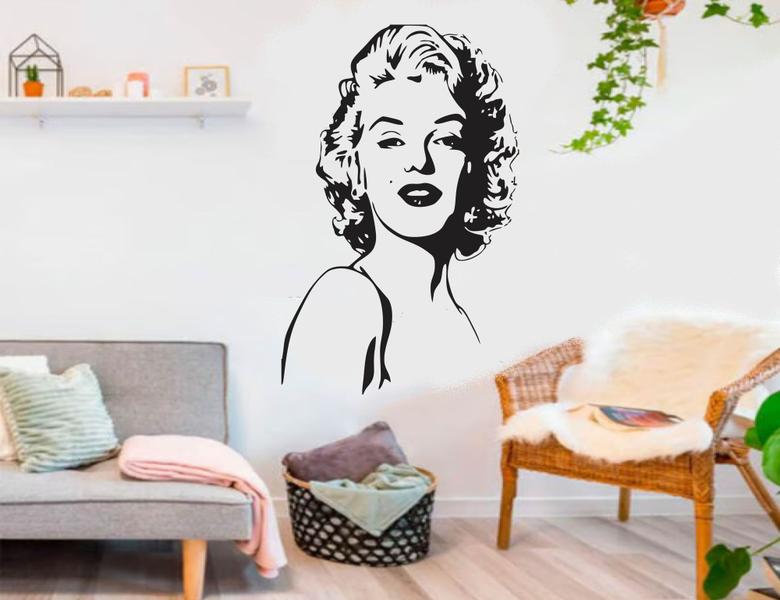 Imagem de Adesivo de Parede Marilyn Monroe Atriz Famosa Ícone Modelo