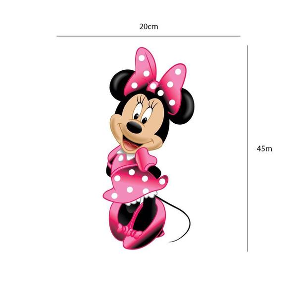 Imagem de Adesivo de Parede Minnie Mod03 20x45cm Vinil Adesivo