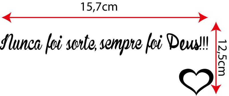 Imagem de Adesivo de Parede Nunca foi sorte sempre foi Deus 95cm x 10,3cm Adesivo de parede Sala, Quarto, Cozinha, Banheiro.