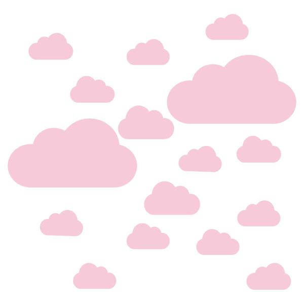 Imagem de Adesivo de Parede Nuvens Rosa para Quarto Infantil